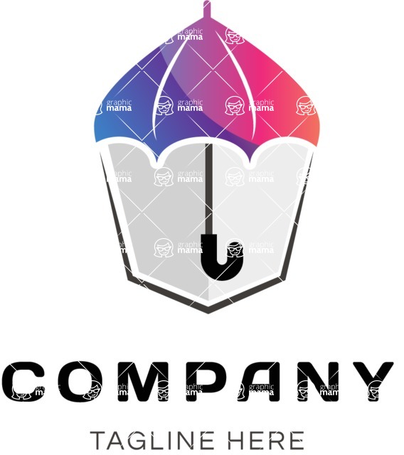 Business Logo Templates - vector graphics in a pack from GraphicMama - Modern Protection Business Company Logo Design with Umbrella